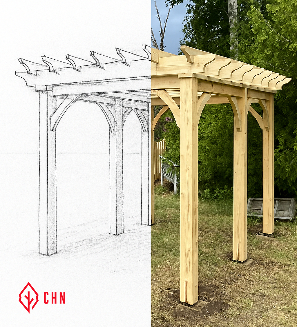 sketch pergolas sur mesure